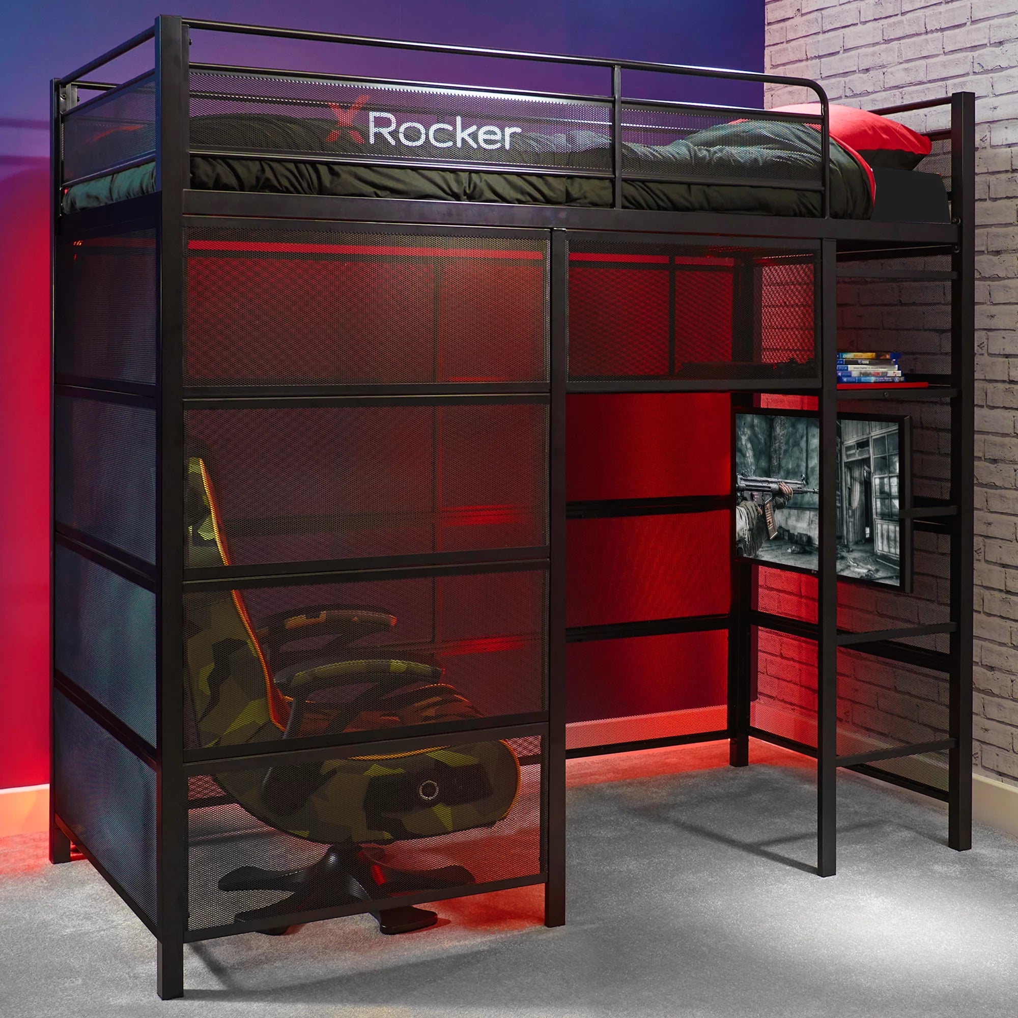 Gaming Den Bunk Bed with VESA TV Mount